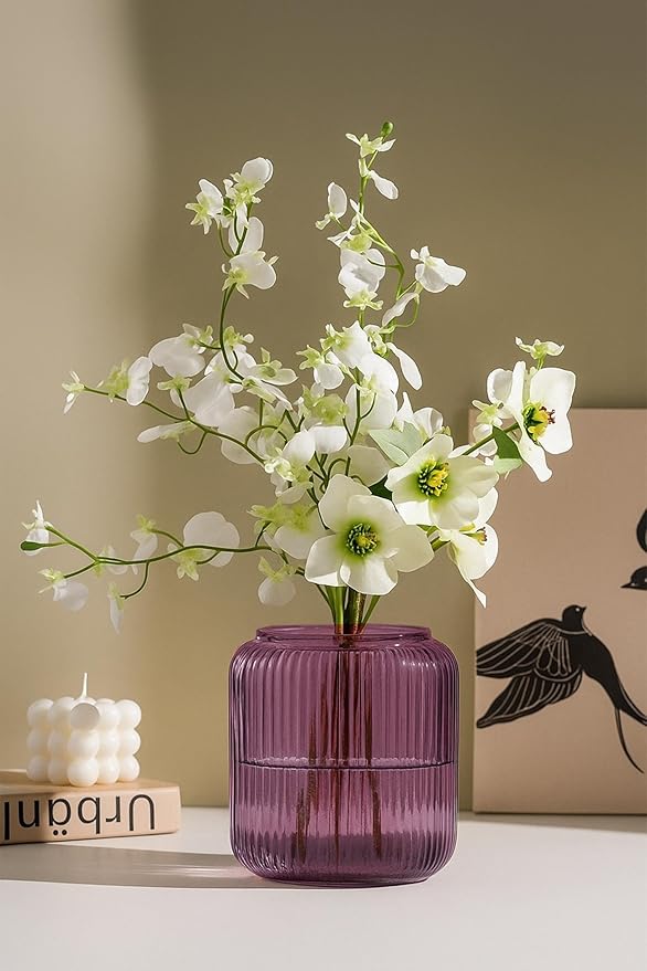 Mauve Rippled Lina Vase